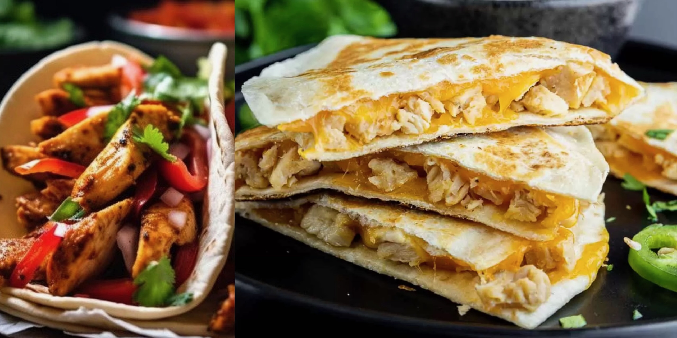 Golden quesadillas filled with melted cheese and seasoned meat